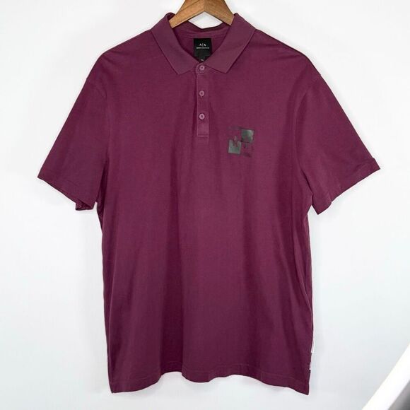 A/X Armani Exchange Other - Armani Exchange Maroon Burgundy Short Sleeve Polo Shirt - US Big Kids XXL (18)
